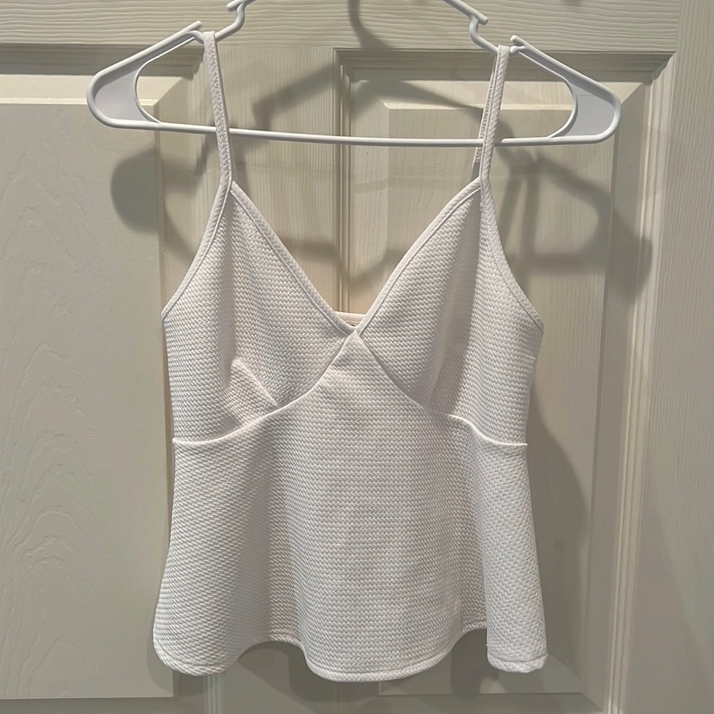 White Spaghetti Strap Crop Top
